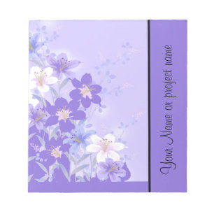 Modèle de Carnet floral violet tendance