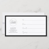 Modèle de carte cadeau imprimable facile à Customi (Dos)