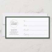 Modèle de carte cadeau imprimable facile à Customi (Dos)