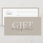 Modèle de carte cadeau imprimable facile à Customi (Devant / Derrière)