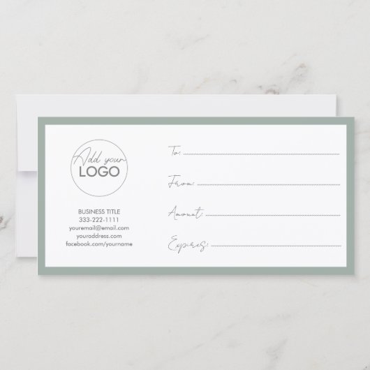 Modèle de carte cadeau imprimable facile à Customi (Dos)