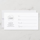 Modèle de carte cadeau imprimable facile à Customi (Dos)