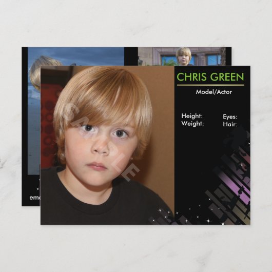 Modèle de carte Comp Capture d'écran pour enfant (Devant / Derrière)