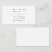 Modèle de carte d'affaires blanc et bleu minimalis (Devant / Derrière)