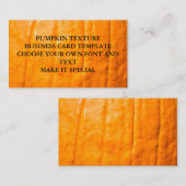 MODÈLE DE CARTE D'AFFAIRES citrouille TEXTURE (Devant / Derrière)