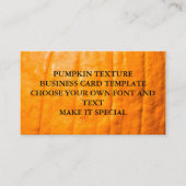 MODÈLE DE CARTE D'AFFAIRES citrouille TEXTURE (Devant)