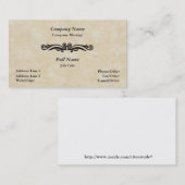 Modèle de carte d'affaires Elegant Parchment Swirl (Devant / Derrière)