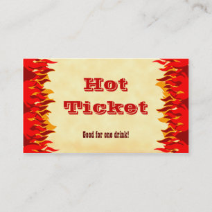Modèle de carte d'affaires Flames Red Ticket Hot E