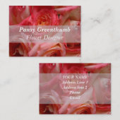 MODÈLE DE CARTE D'AFFAIRES FLORALE rose (Devant / Derrière)