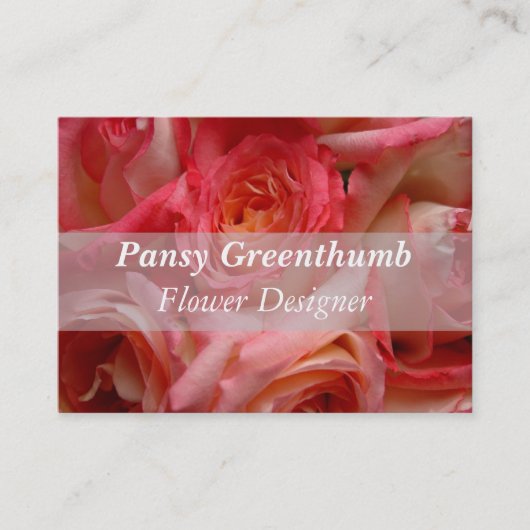 MODÈLE DE CARTE D'AFFAIRES FLORALE rose (Devant)