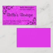 Modèle de carte d'affaires Fuschia Rose Chaud (Devant / Derrière)