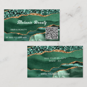 Modèle de carte d'affaires Green Gold Parties scin