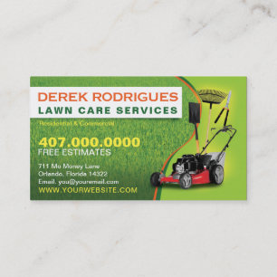 Modèle de carte d'affaires Landscaping Lawn Care M