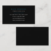 Modèle de carte d'affaires noir et bleu minimalist (Devant / Derrière)