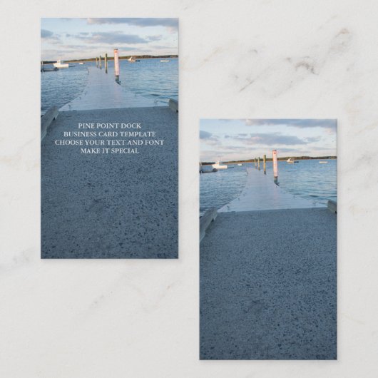 MODÈLE DE CARTE D'AFFAIRES PINE POINT DOCK (Devant / Derrière)