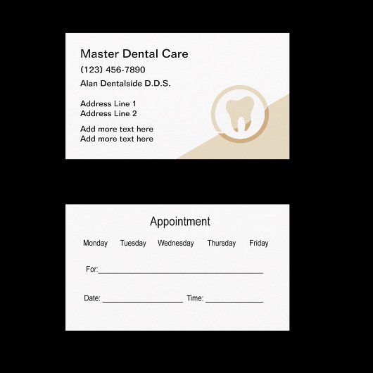 Modèle de carte d'affaires pour un dentiste modern