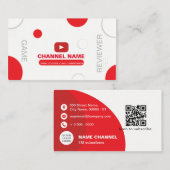 Modèle de carte d'affaires YouTuber personnalisabl (Devant / Derrière)