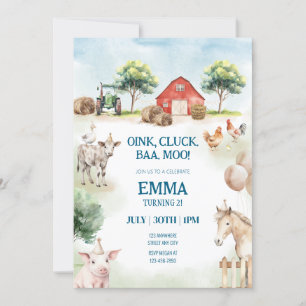 Modèle de carte d'anniversaire de ferme modifiable