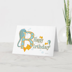 Modèle de carte d'anniversaire de vue d'océan