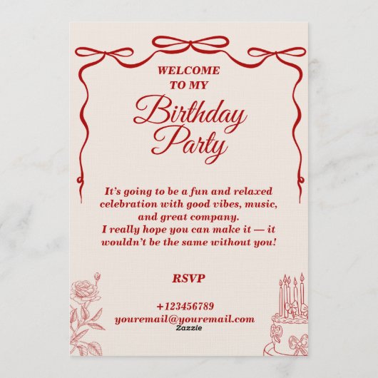 Modèle de carte d'anniversaire moderne éditable et (Dos)