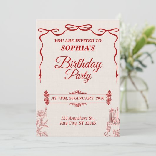 Modèle de carte d'anniversaire moderne éditable et (Debout devant)