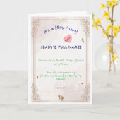 Modèle de carte d'annonce de naissance de bébé min (Fleur jaune)