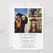 Modèle de carte d'annonce de remise de diplômes (Dos)