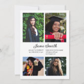 Modèle de carte d'annonce de remise de diplômes (Dos)