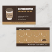 Modèle de carte de fidélité de salon de café minim (Devant / Derrière)