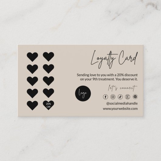 Modèle de carte de fidélité moderne, (Devant)