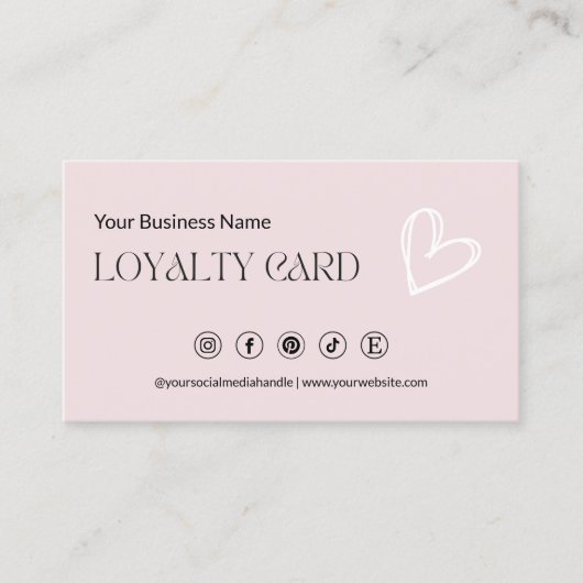 Modèle de carte de fidélité modifiable, (Devant)