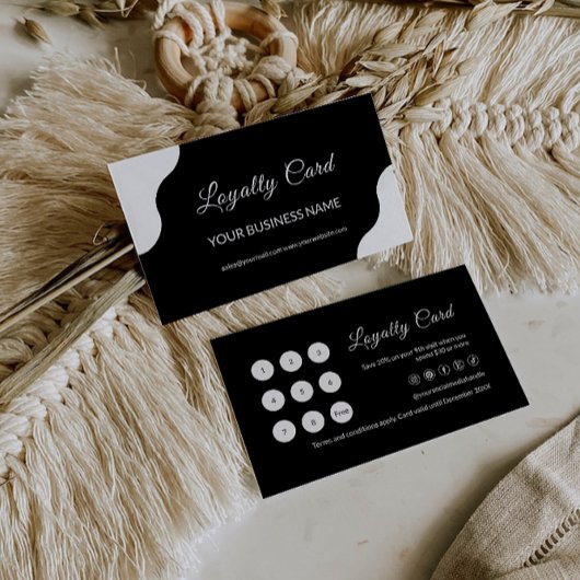 Modèle de carte de fidélité, noir et blanc