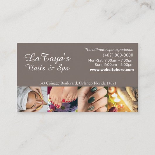 Modèle de carte de fidélité Salon/Spa/Nails (Devant)