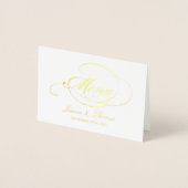 Modèle de carte de menu Chic Gold Foil & White Mar (Devant)