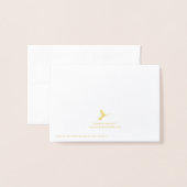 Modèle de carte de menu Chic Gold Foil & White Mar (Derrière avec enveloppe)