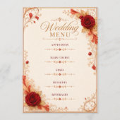 Modèle de carte de menu de mariage Rose Rouge Élég (Dos)