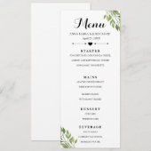 Modèle de carte de menu personnalisé et élégant (Devant / Derrière)