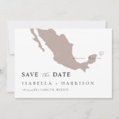 Modèle de carte de Mexique pour annoncer la date d (Devant)