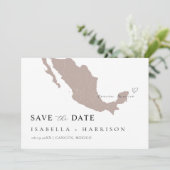 Modèle de carte de Mexique pour Save the Date (Debout devant)