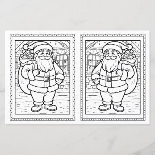 Modèle de carte de Noël à colorier avec le Père No