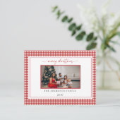 Modèle de carte de Noël horizontale élégante avec (Debout devant)