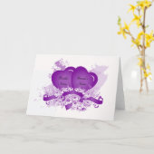 Modèle de carte de note cardiaque violet (Fleur jaune)