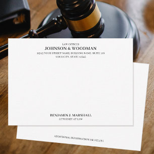 Modèle de carte de note de cabinet d'avocat Formel