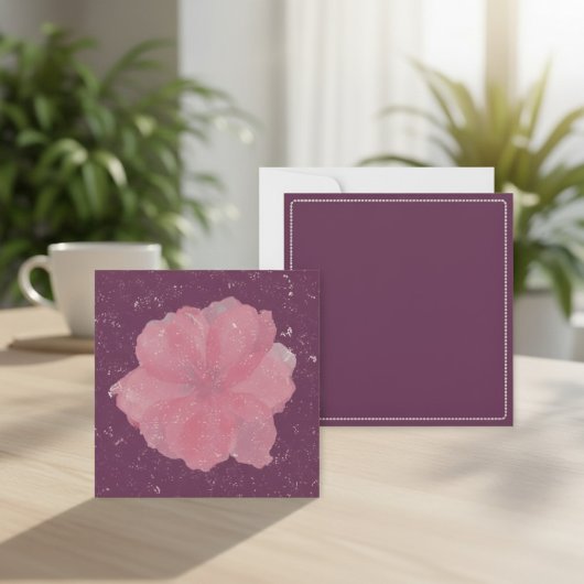 Modèle de carte de note florale violette