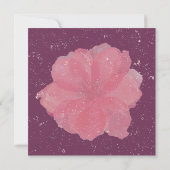 Modèle de carte de note florale violette (Dos)