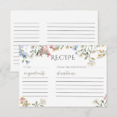 Modèle de carte de recette de douche de mariée à f (Devant / Derrière)