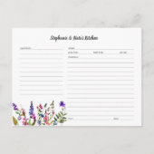 Modèle de carte de recette de fleurs sauvages (Devant)