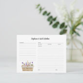 Modèle de carte de recette de panier de fleurs sau (Debout devant)