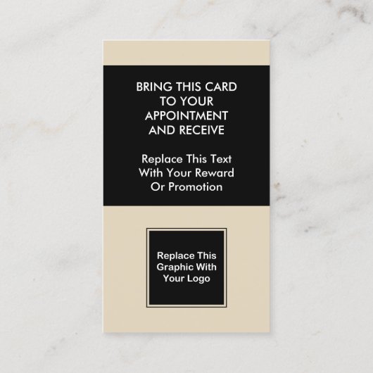 Modèle de carte de référence d'affaires (Dos)