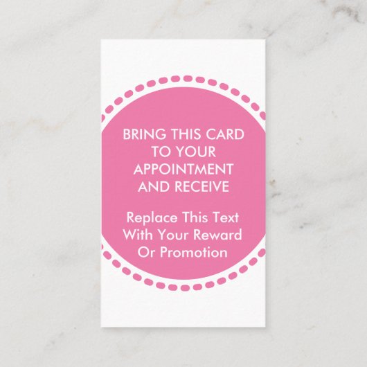 Modèle de carte de référence d'affaires de beauté (Dos)